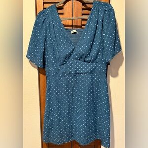 Abercrombie & Fitch Blue Polka Dot Mini Dress